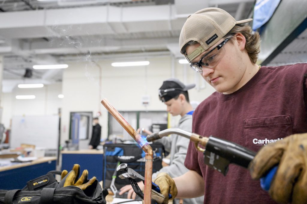 Students in the HVAC Program at Northwest Tech Center.