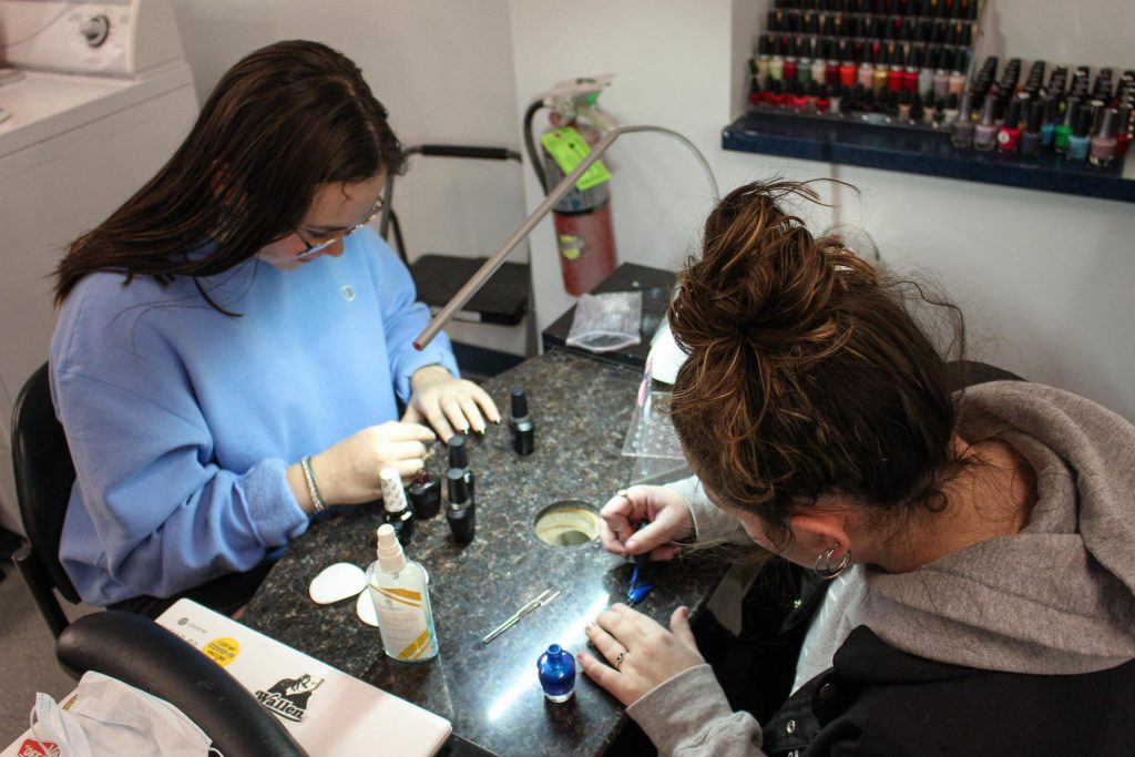 cosmetology student working